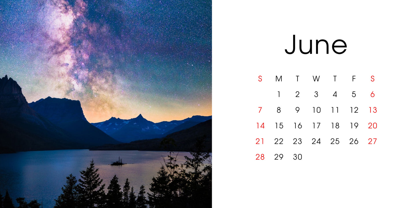 2026 Night Sky Art Photography Desk Calendar