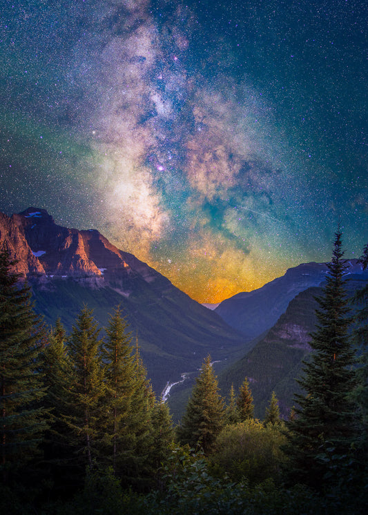 Going to the Sun Road, Milky Way From Glacier National Park, Montana - Canvas Print