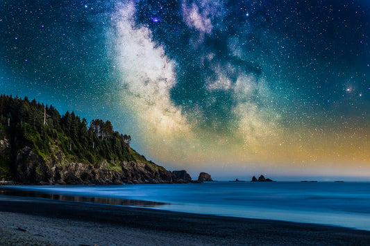 Milky Way Over La Push, Beach One - Lustre Paper Print