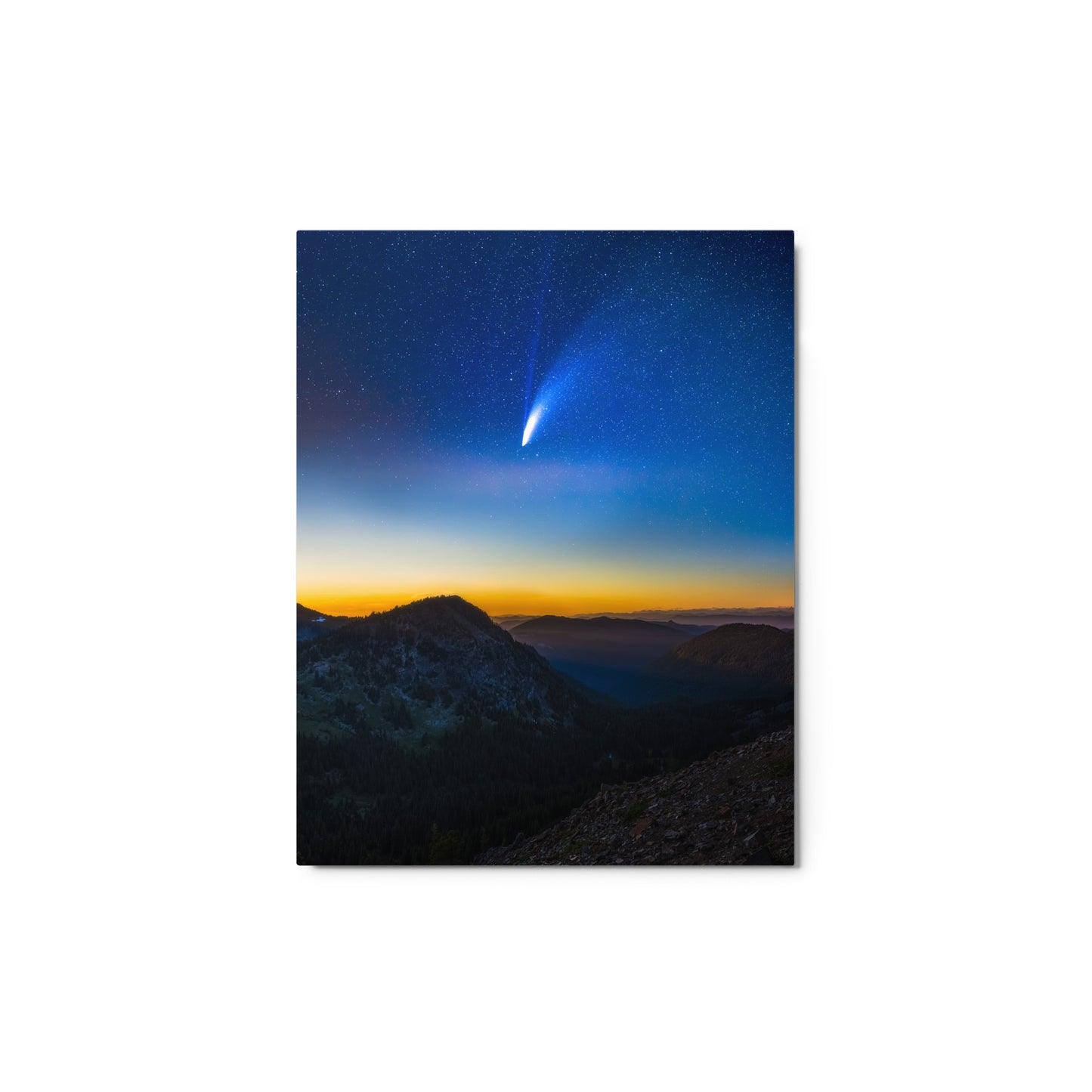 Comet Neowise From Sunrise Visitor Center, Mount Rainier National Park - Metal Print
