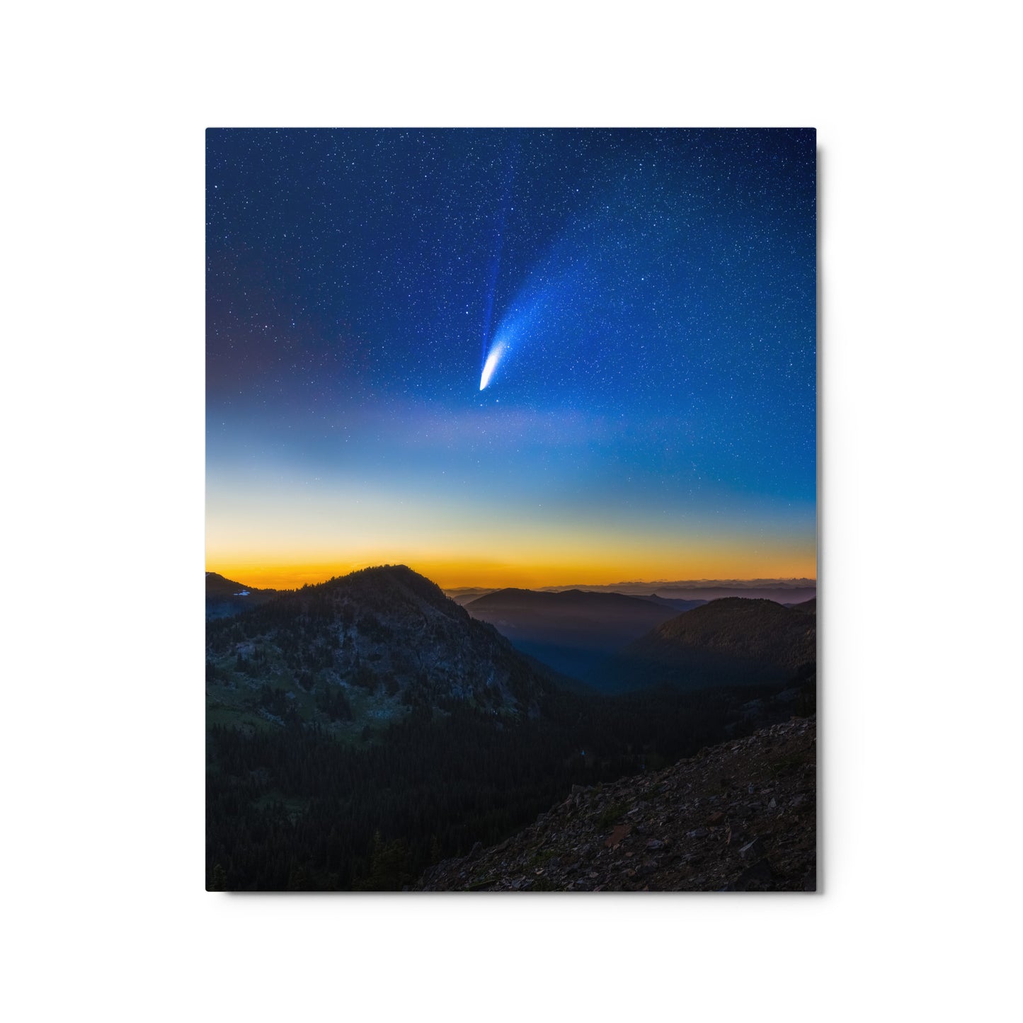 Comet Neowise From Sunrise Visitor Center, Mount Rainier National Park - Metal Print