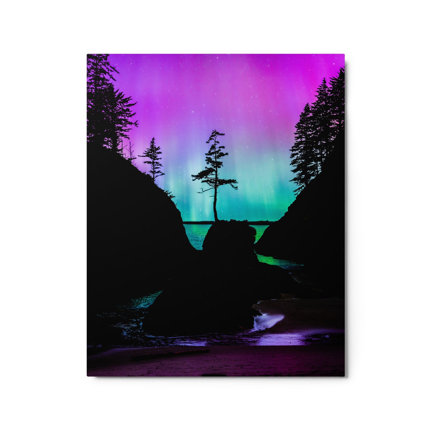Aurora Borealis Over Deadman’s Cove - Metal Print