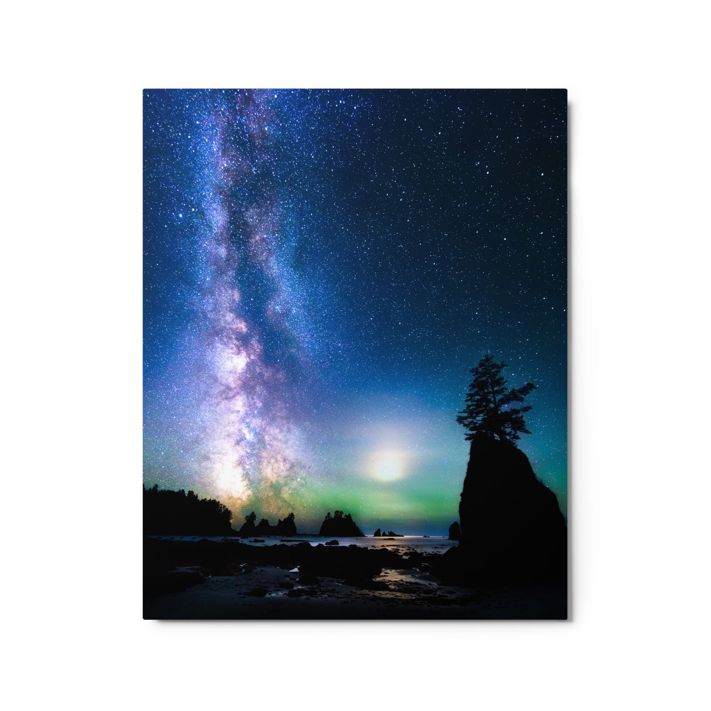 Ocean, Milky Way Over Shi Shi Beach/Ocean - Metal Print