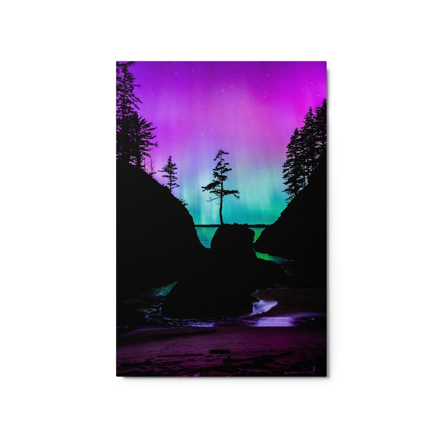 Aurora Borealis Over Deadman’s Cove - Metal Print