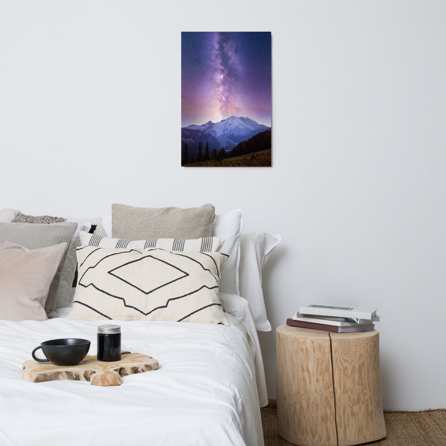 Purple Haze, Milky Way Over Mount Rainier - Metal Print