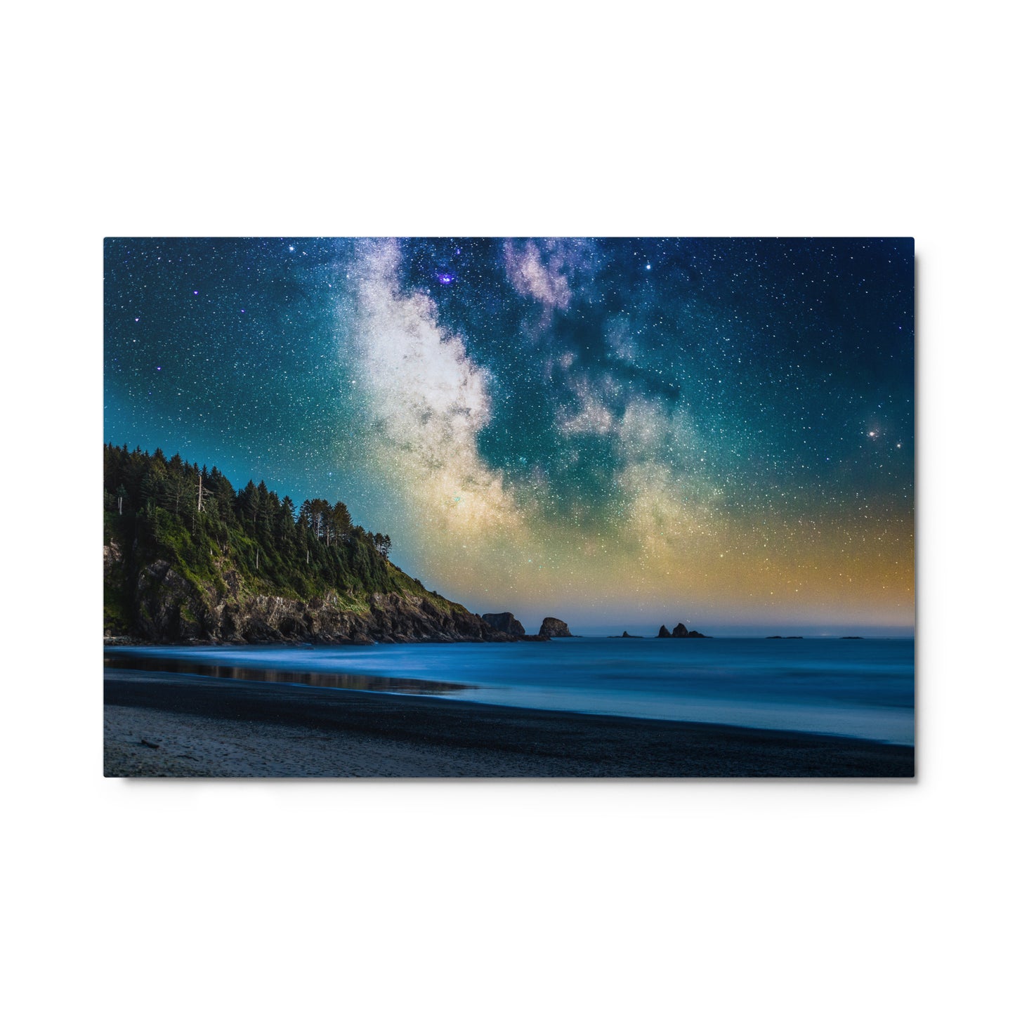 Milky Way Over La Push, Beach One - Metal Print