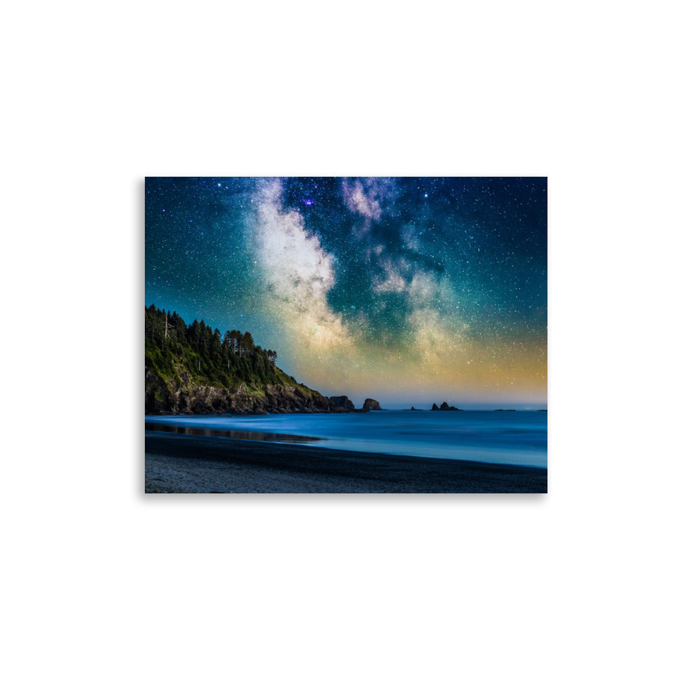 Milky Way Over La Push, Beach One - Lustre Paper Print