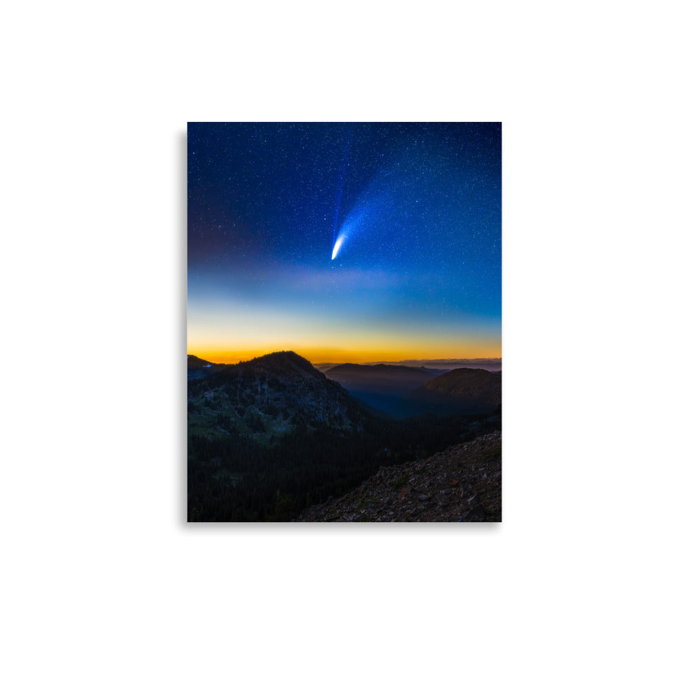 Comet Neowise From Sunrise Visitor Center, Mount Rainier National Park - Lustre Paper Print