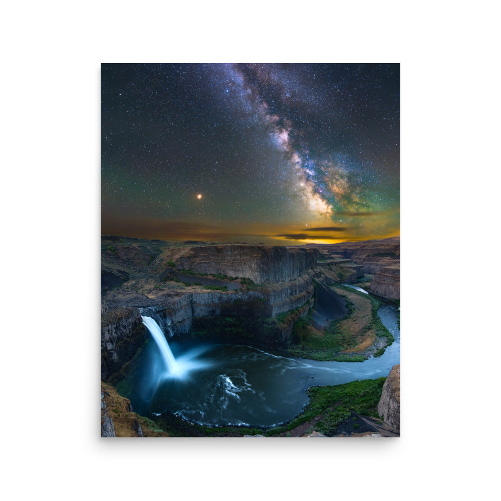 Milky Way Over Palouse Falls - Lustre Paper Print