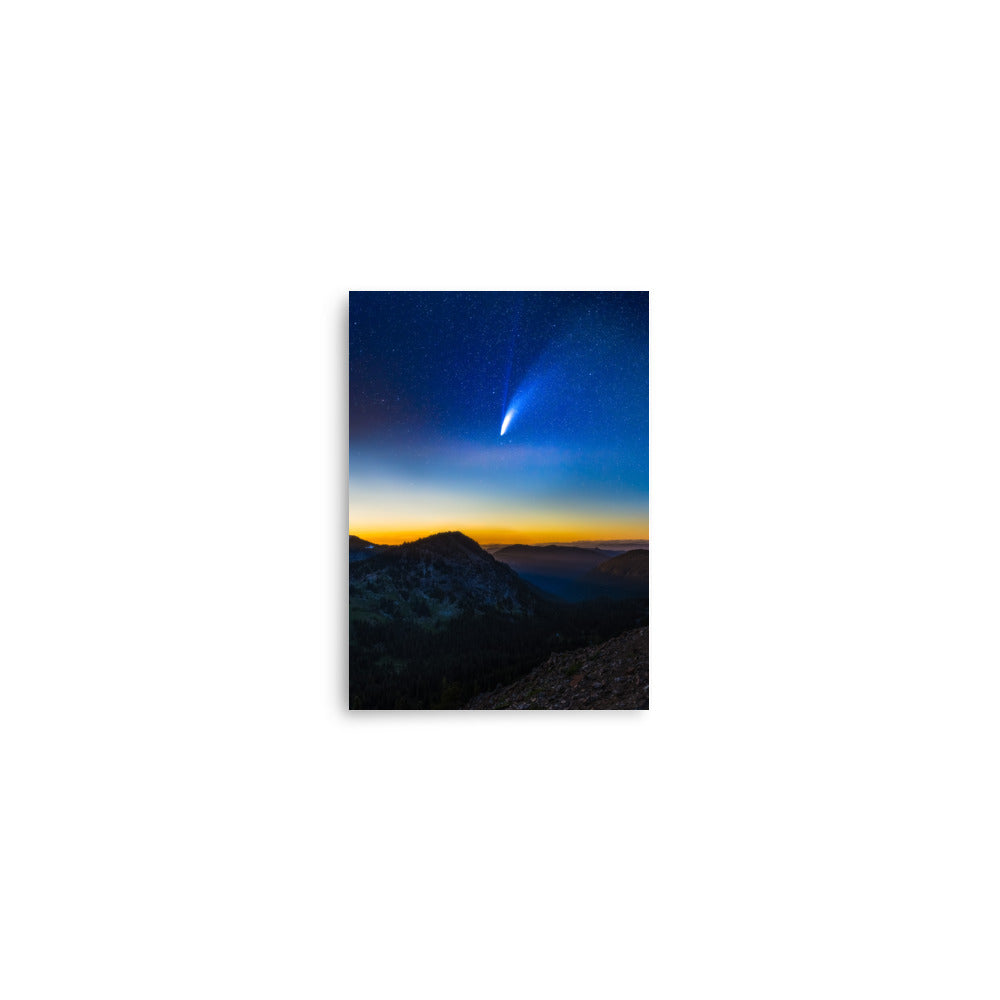 Comet Neowise From Sunrise Visitor Center, Mount Rainier National Park - Lustre Paper Print