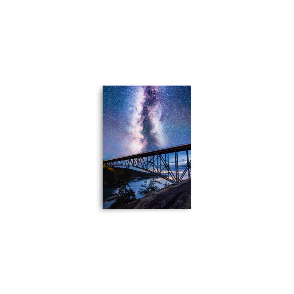 Milky Way Over Deception Pass Bridge - Lustre Paper Print