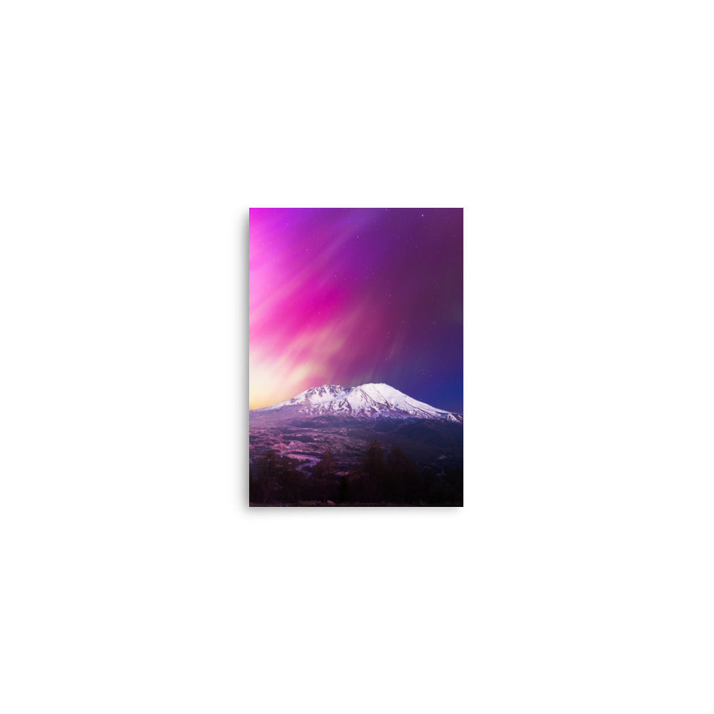 Aurora Borealis Over Mount St. Helens - Lustre Paper Print