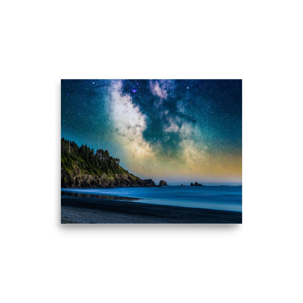 Milky Way Over La Push, Beach One - Lustre Paper Print