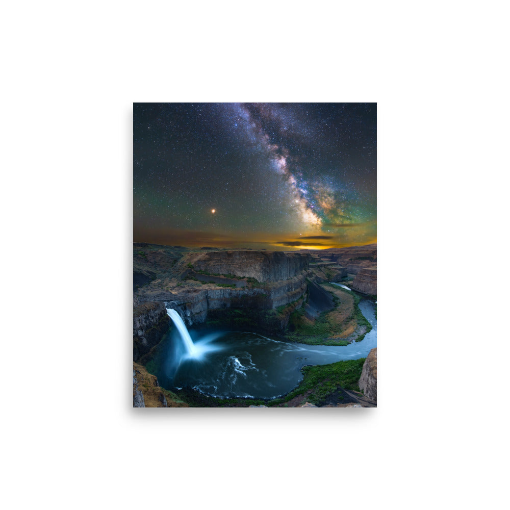 Milky Way Over Palouse Falls - Lustre Paper Print