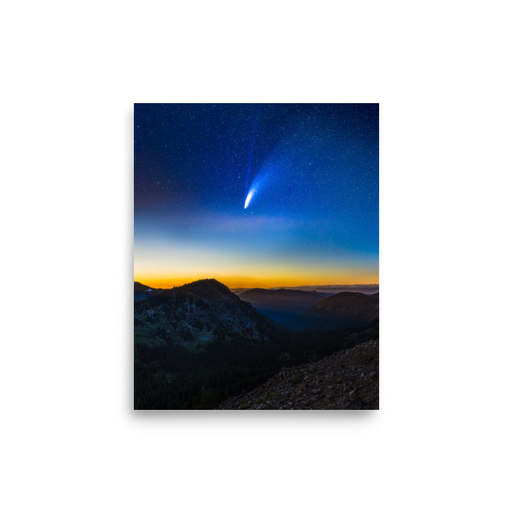 Comet Neowise From Sunrise Visitor Center, Mount Rainier National Park - Lustre Paper Print