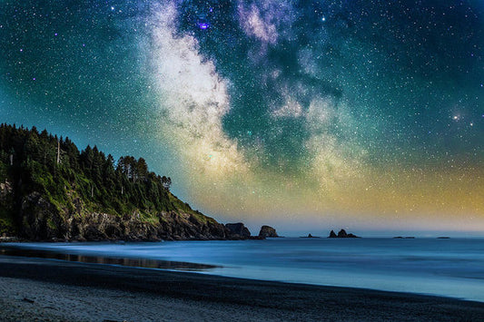 Milky Way Over La Push, Beach One - Metal Print