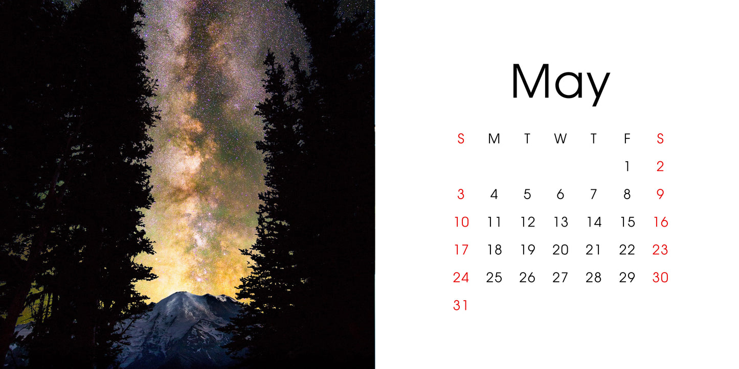 2026 Night Sky Art Photography Desk Calendar