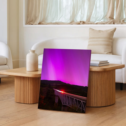 Aurora Borealis Above Hoffstadt Creek Bridge - Canvas Print