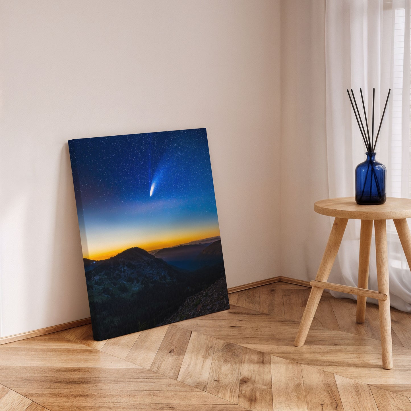 Comet Neowise From Sunrise Visitor Center, Mount Rainier National Park - Canvas Print