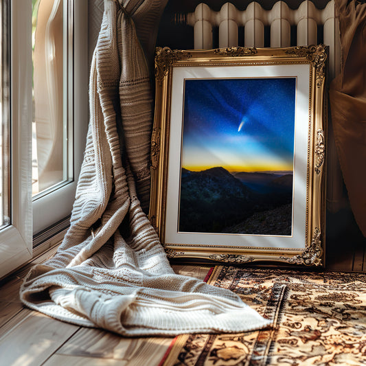 Comet Neowise From Sunrise Visitor Center, Mount Rainier National Park - Lustre Paper Print