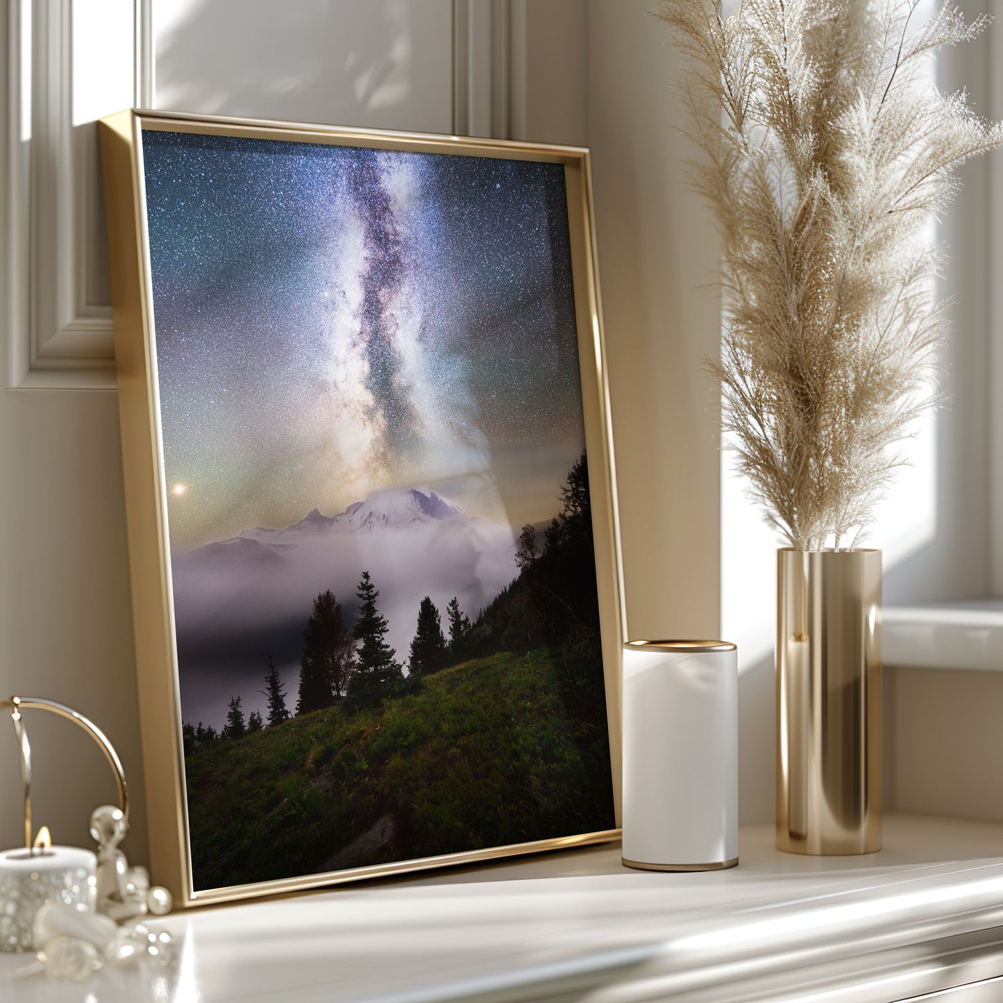 Dreamy, Milky Way Over Mount Rainier, Silver Forest Trail - Lustre Paper Print