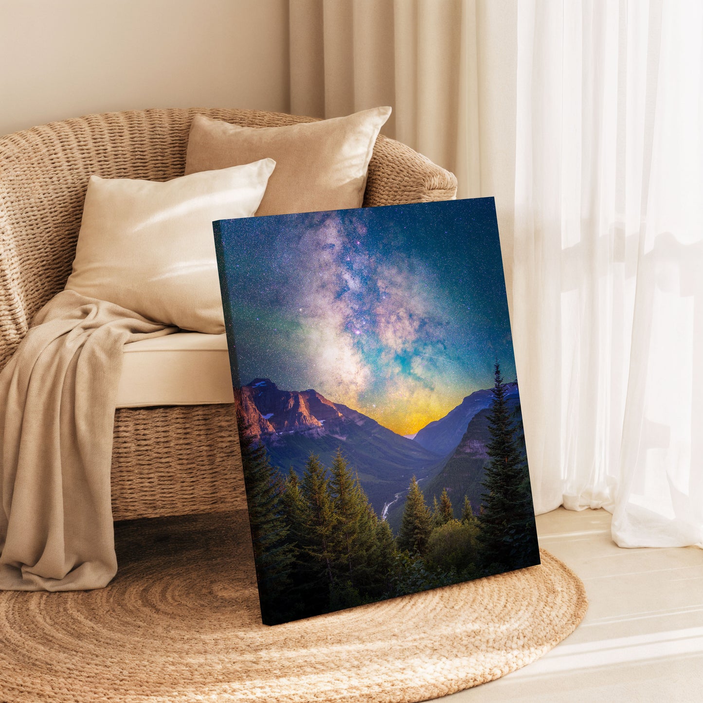 Going to the Sun Road, Milky Way From Glacier National Park, Montana - Canvas Print