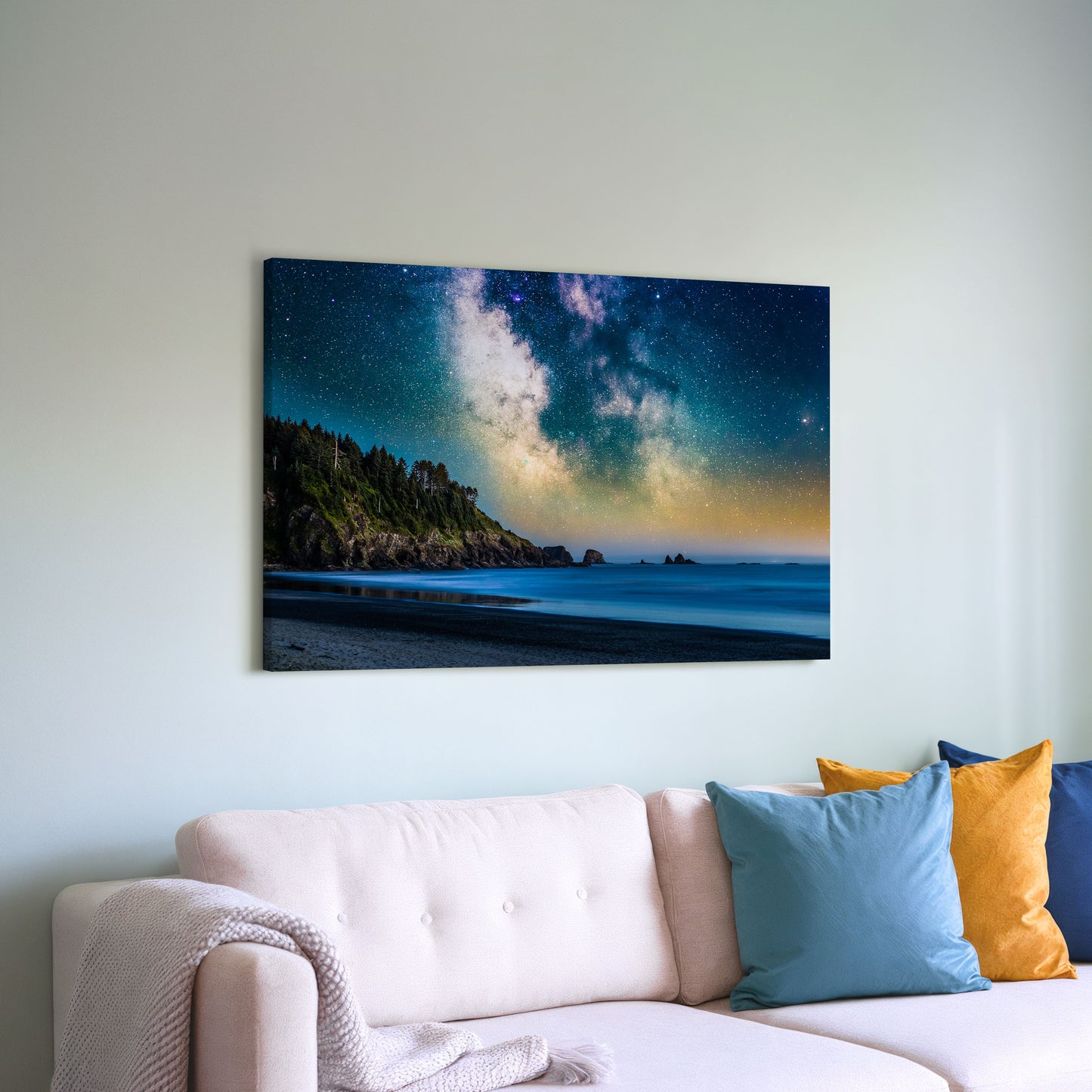 Milky Way Over La Push, Beach One - Canvas Print