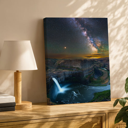 Milky Way Over Palouse Falls - Canvas Print