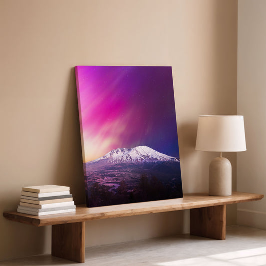 Aurora Borealis Over Mount St. Helens - Canvas Print