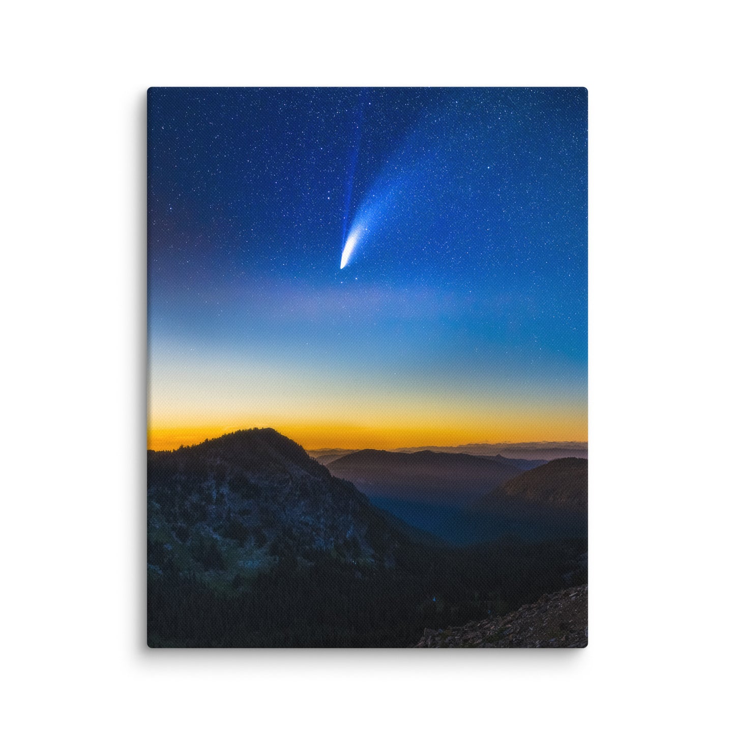 Comet Neowise From Sunrise Visitor Center, Mount Rainier National Park - Canvas Print