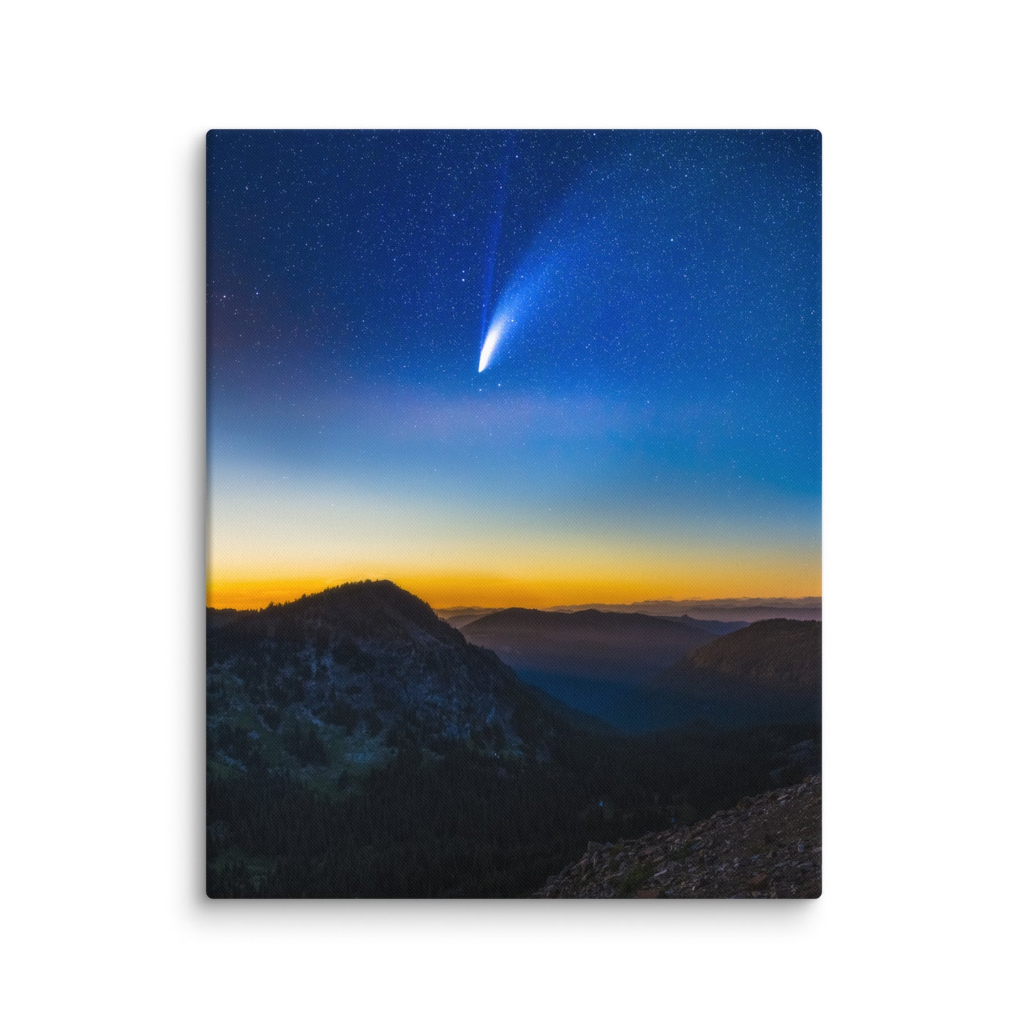 Comet Neowise From Sunrise Visitor Center, Mount Rainier National Park - Canvas Print