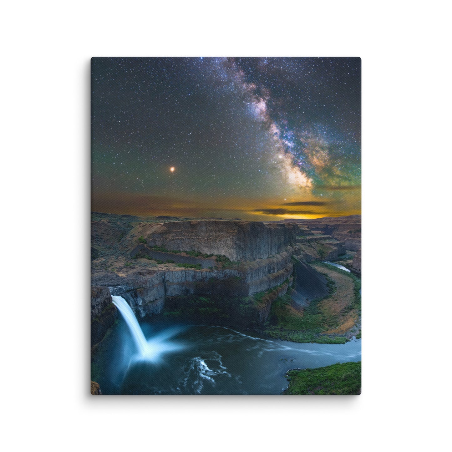Milky Way Over Palouse Falls - Canvas Print