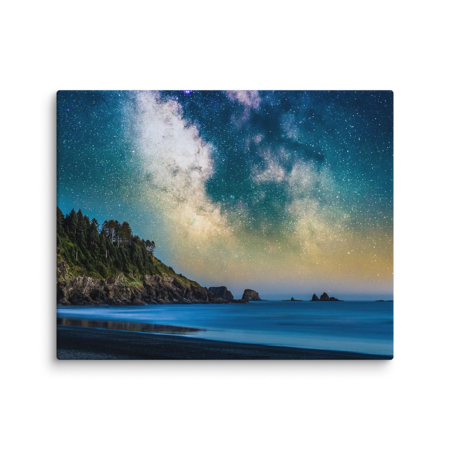 Milky Way Over La Push, Beach One - Canvas Print