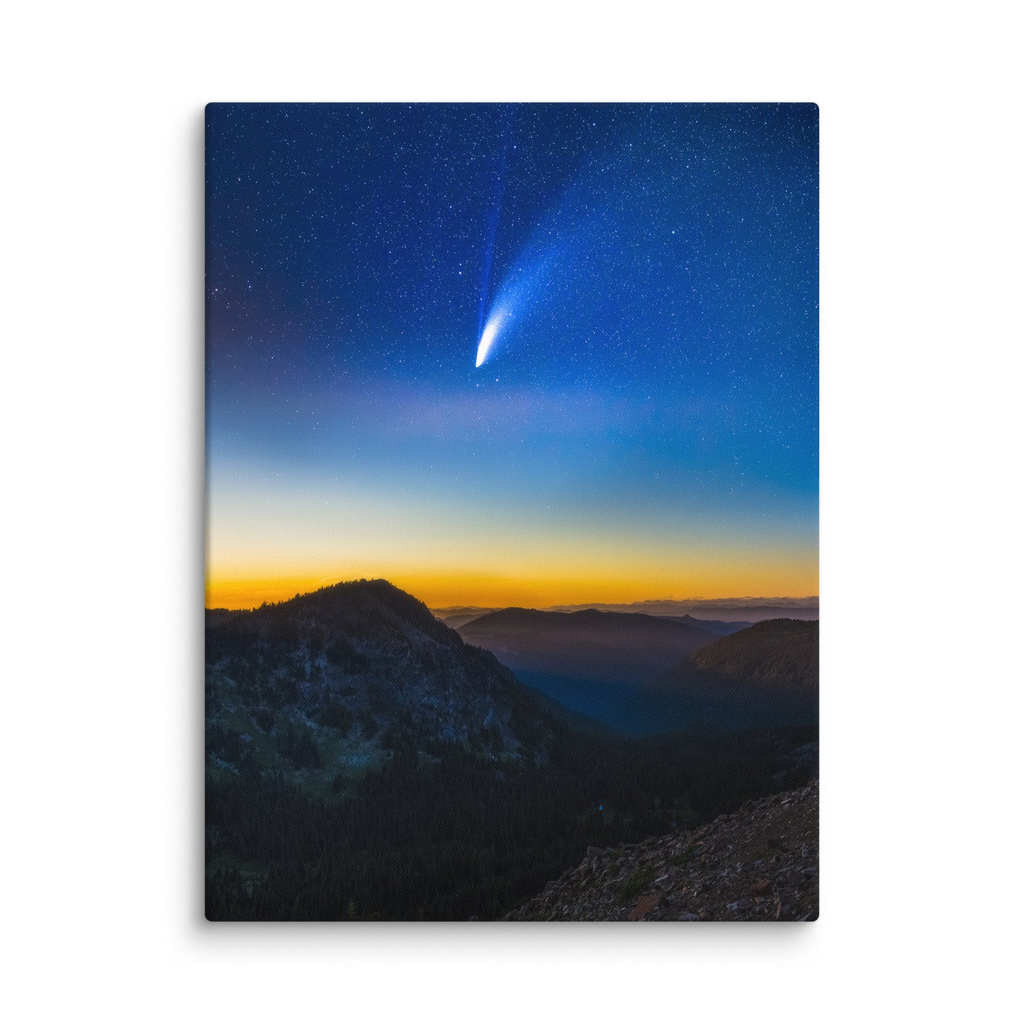 Comet Neowise From Sunrise Visitor Center, Mount Rainier National Park - Canvas Print