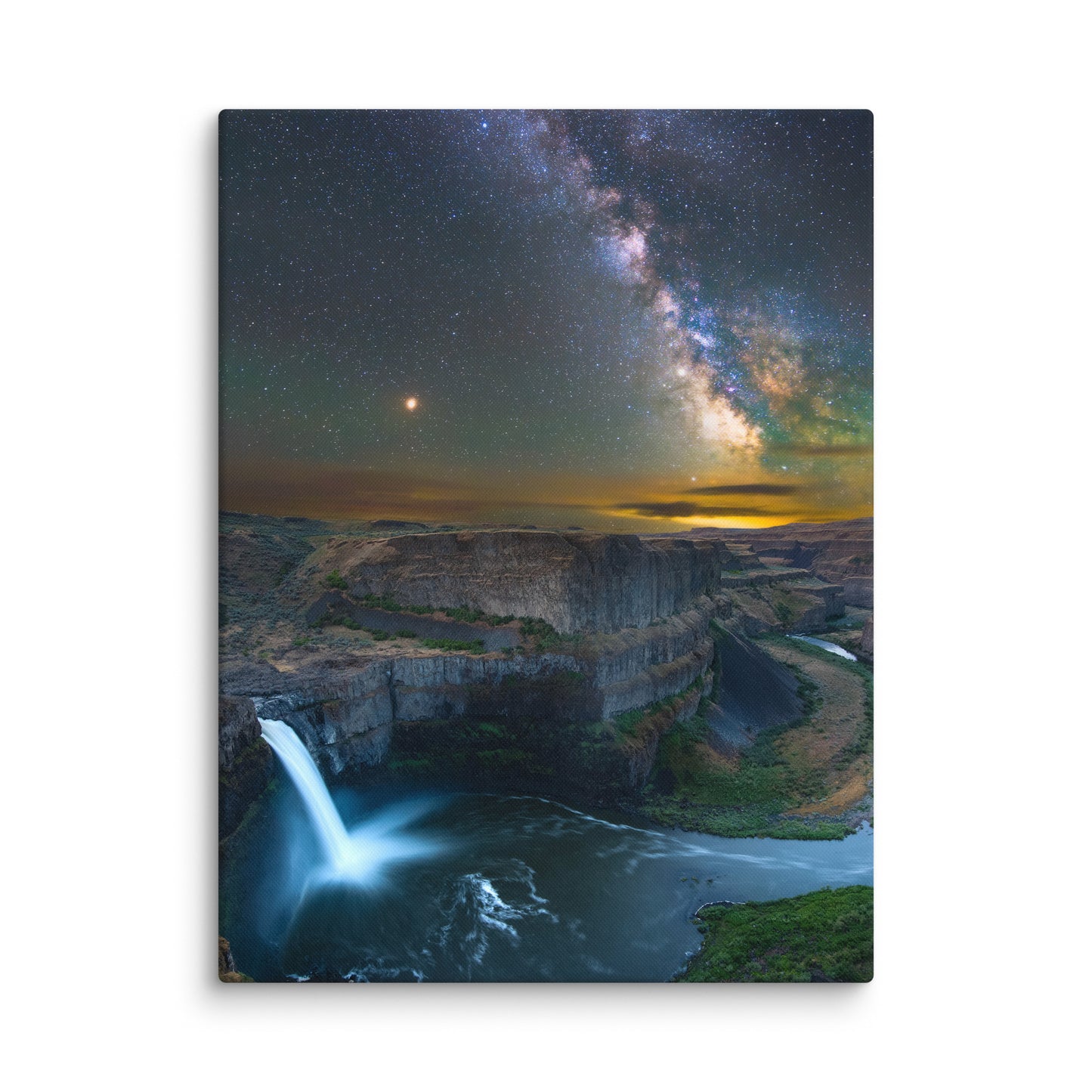 Milky Way Over Palouse Falls - Canvas Print