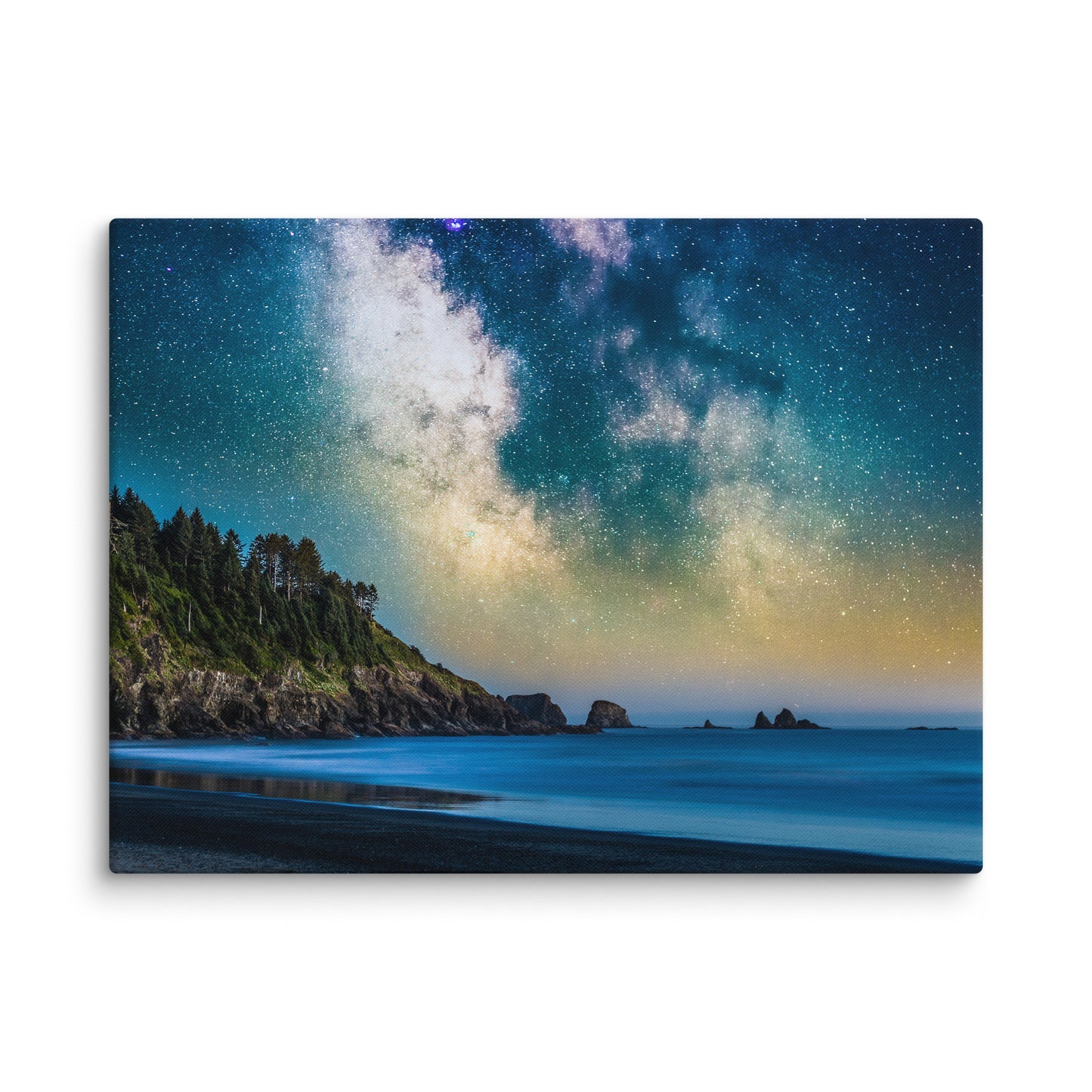 Milky Way Over La Push, Beach One - Canvas Print