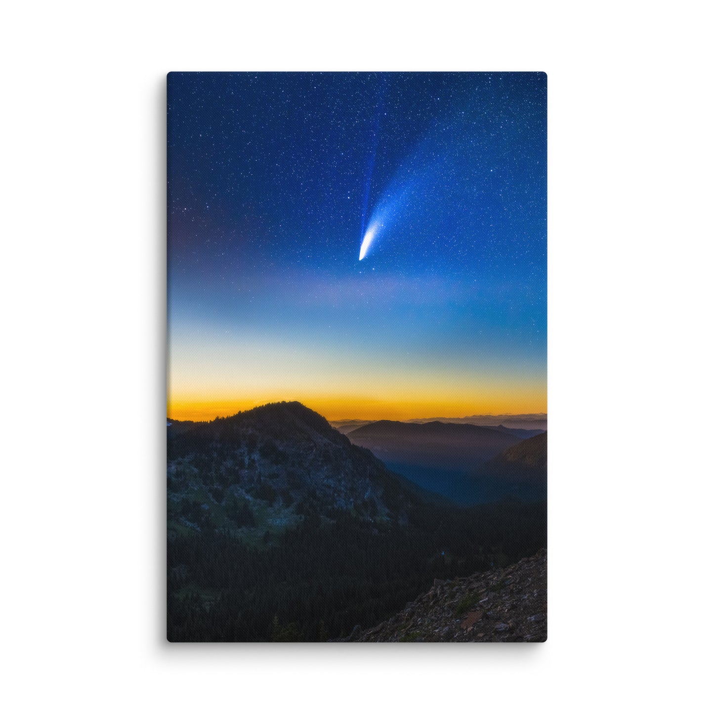 Comet Neowise From Sunrise Visitor Center, Mount Rainier National Park - Canvas Print