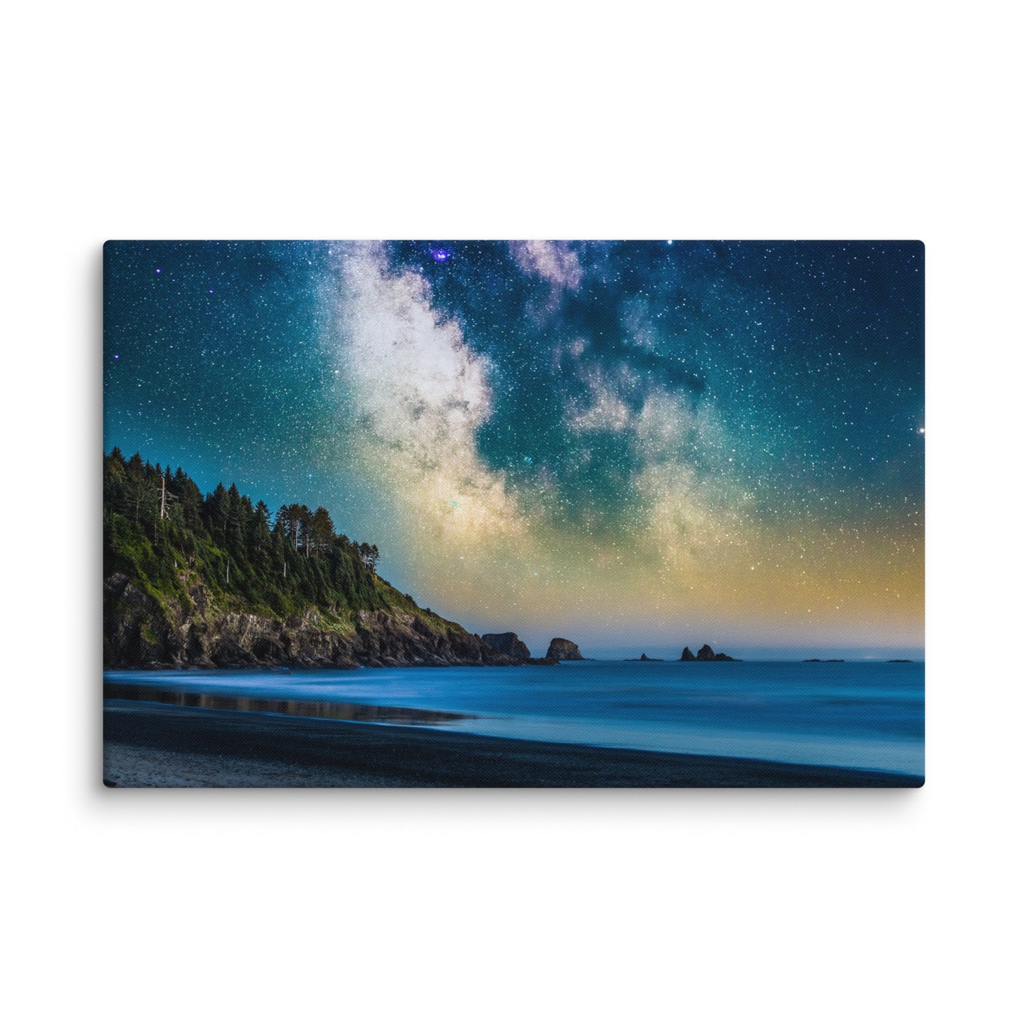 Milky Way Over La Push, Beach One - Canvas Print
