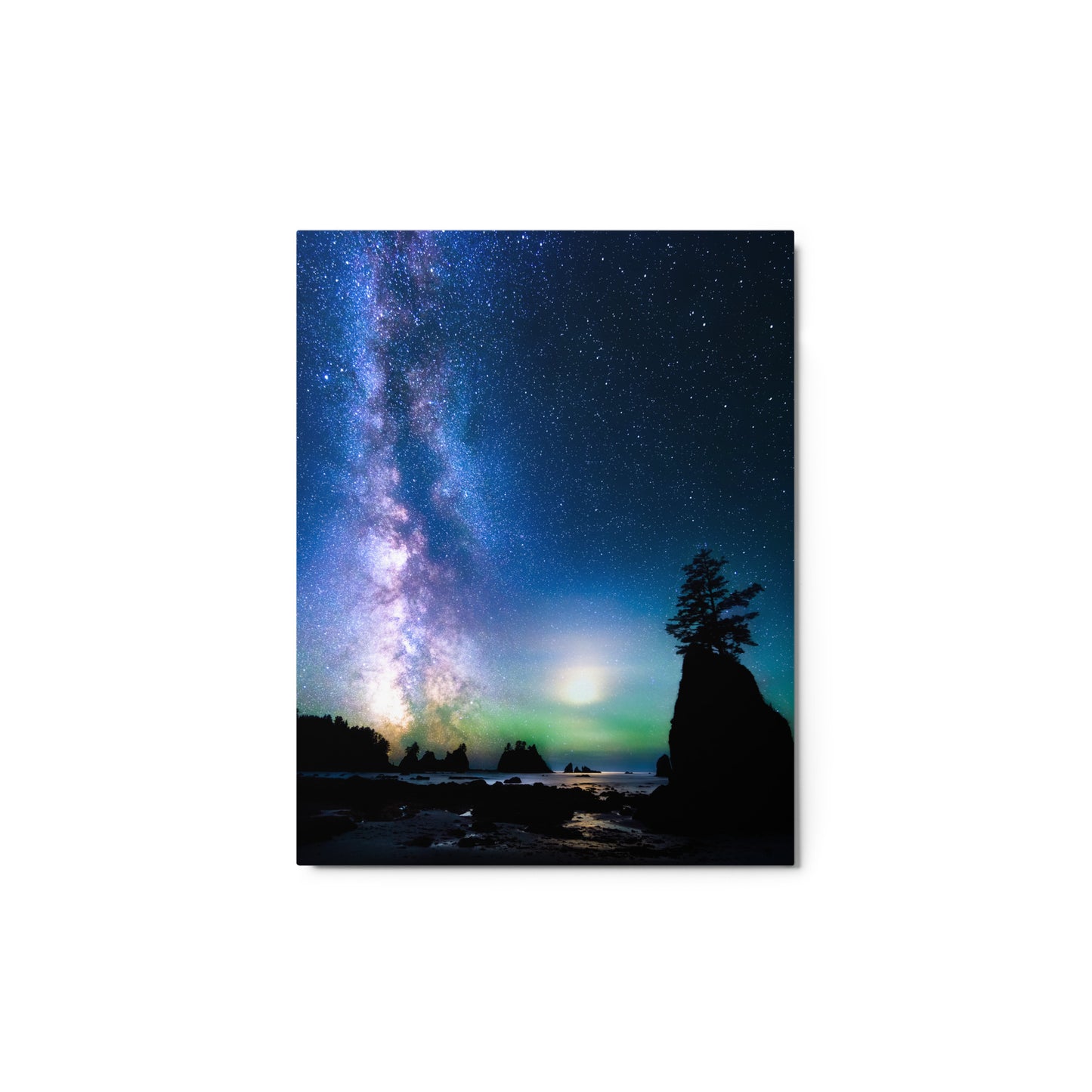 Ocean, Milky Way Over Shi Shi Beach/Ocean - Metal Print