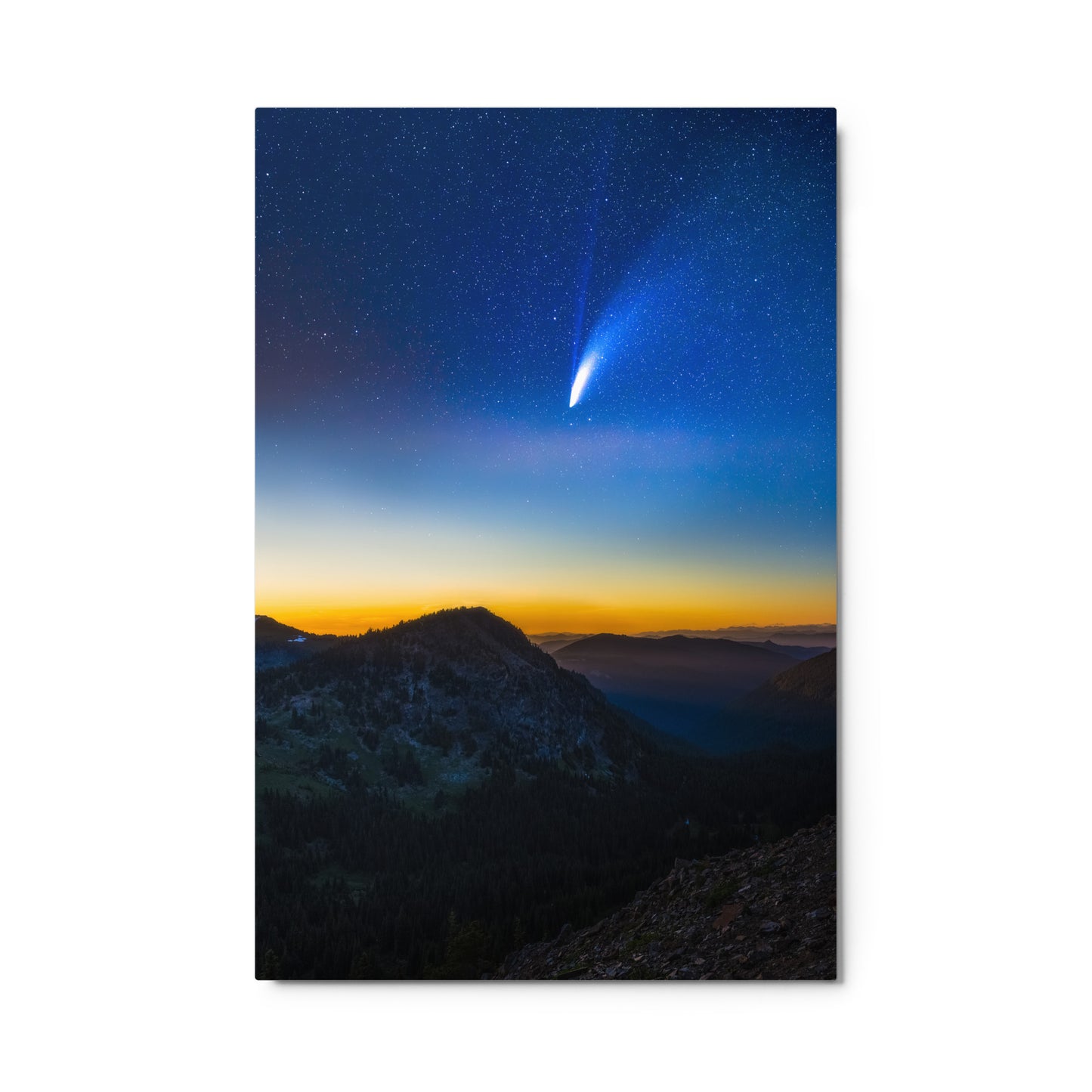 Comet Neowise From Sunrise Visitor Center, Mount Rainier National Park - Metal Print