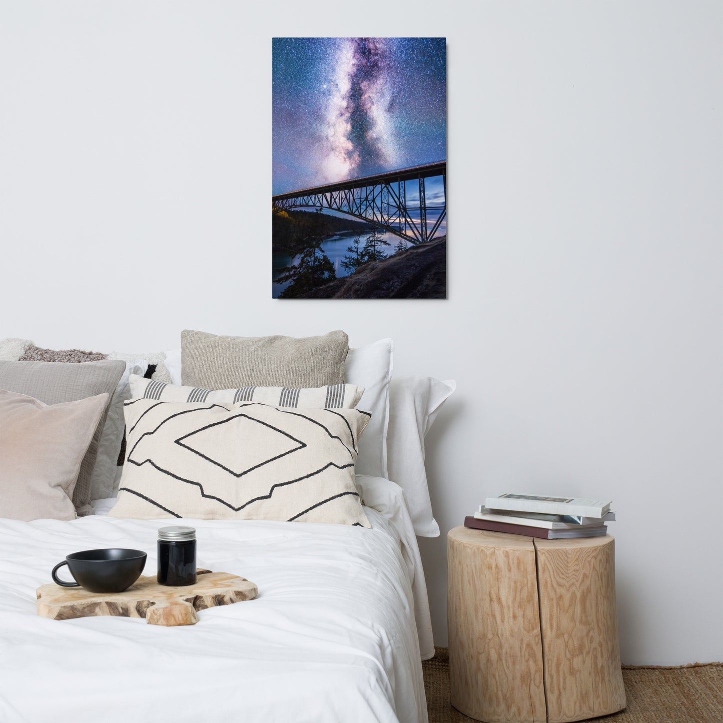 Milky Way Over Deception Pass Bridge - Metal Print