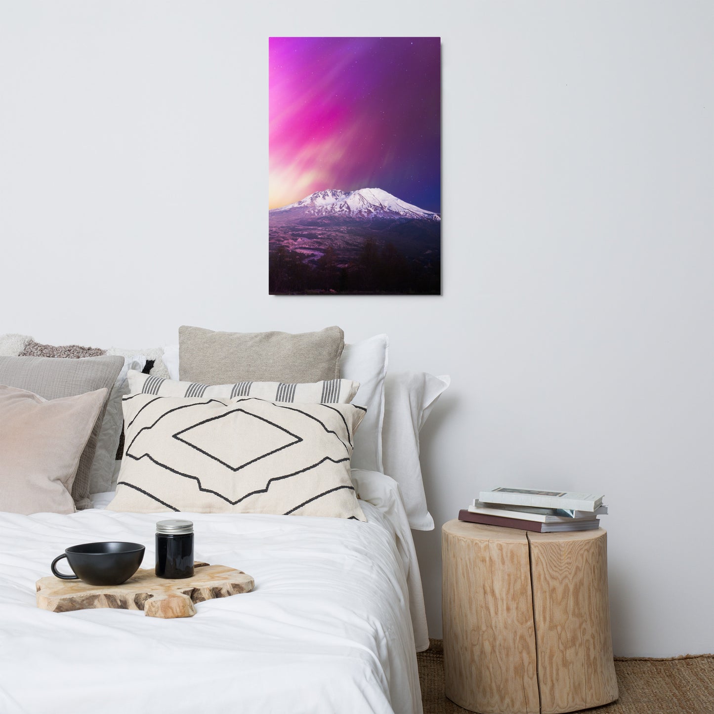 Aurora Borealis Over Mount St. Helens - Metal Print