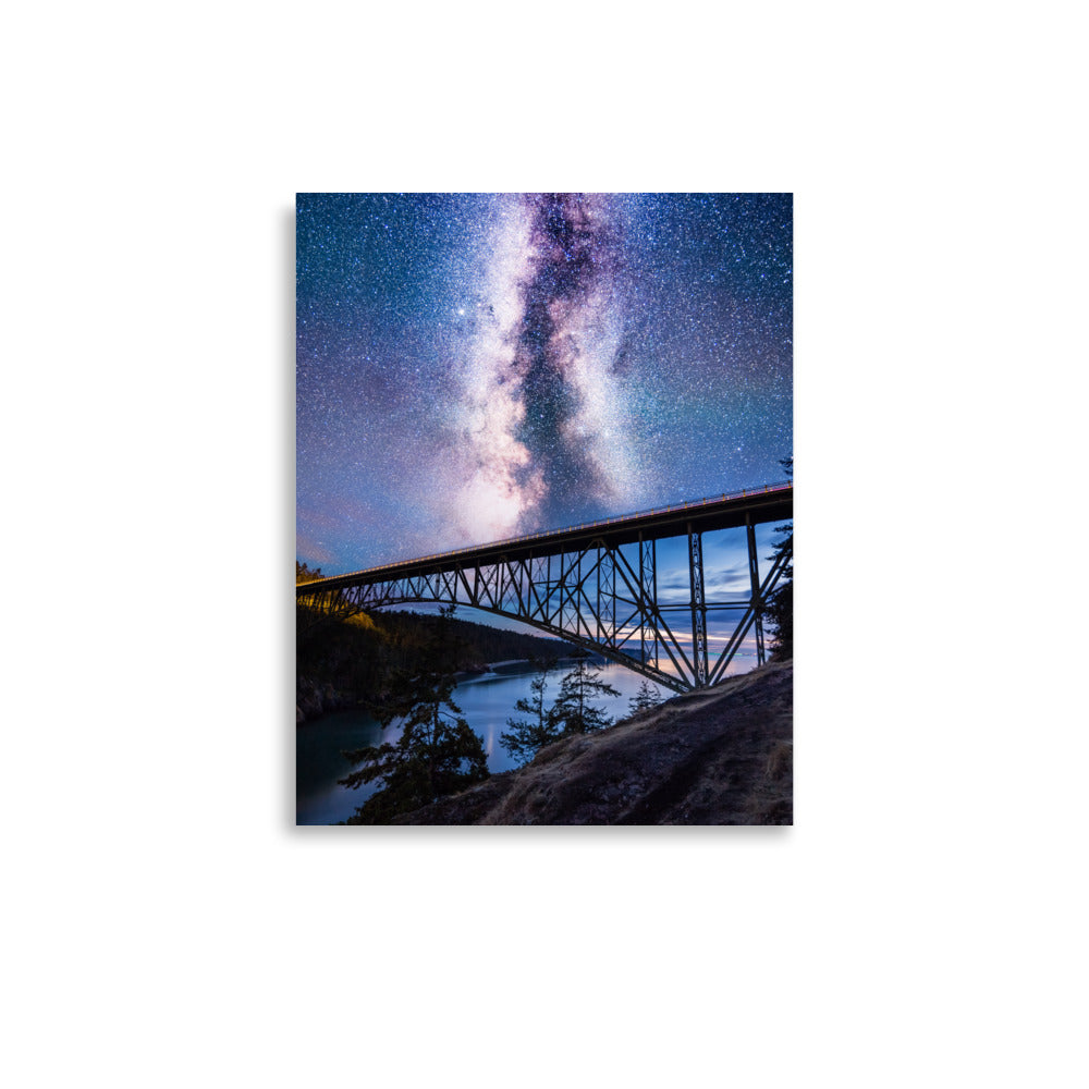 Milky Way Over Deception Pass Bridge - Lustre Paper Print