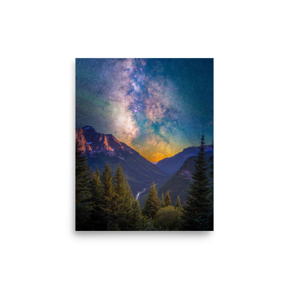 Going to the Sun Road, Milky Way From Glacier National Park, Montana - Lustre Paper Print