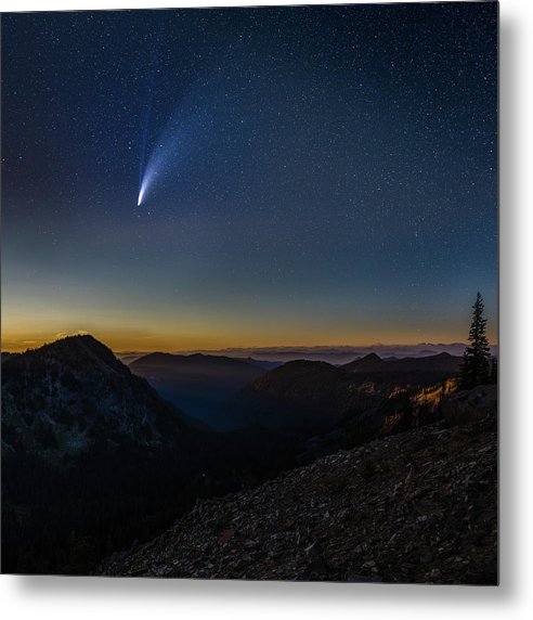 Comet Neowise from Sunrise Visitor Center - Metal Print