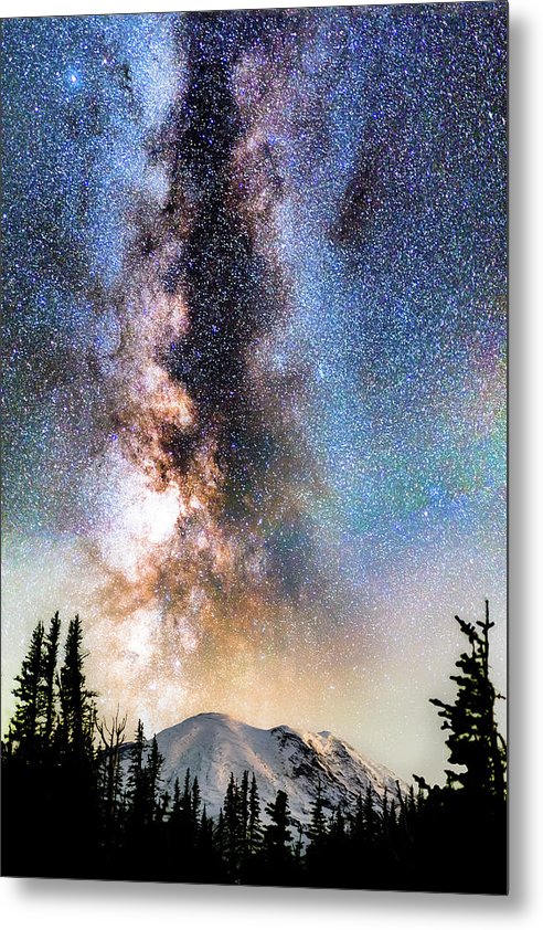 Rainier Sunrise Volcano Large - Metal Print